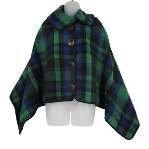 FASHIONS BY MIRABEAU Cape Buffalo Plaid Green Black Blue O/S Fall Career Casual
